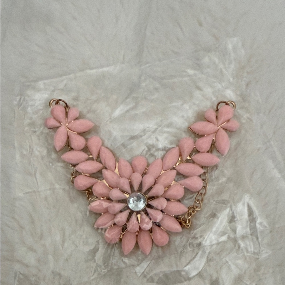 Elegant Pink Floral Necklace